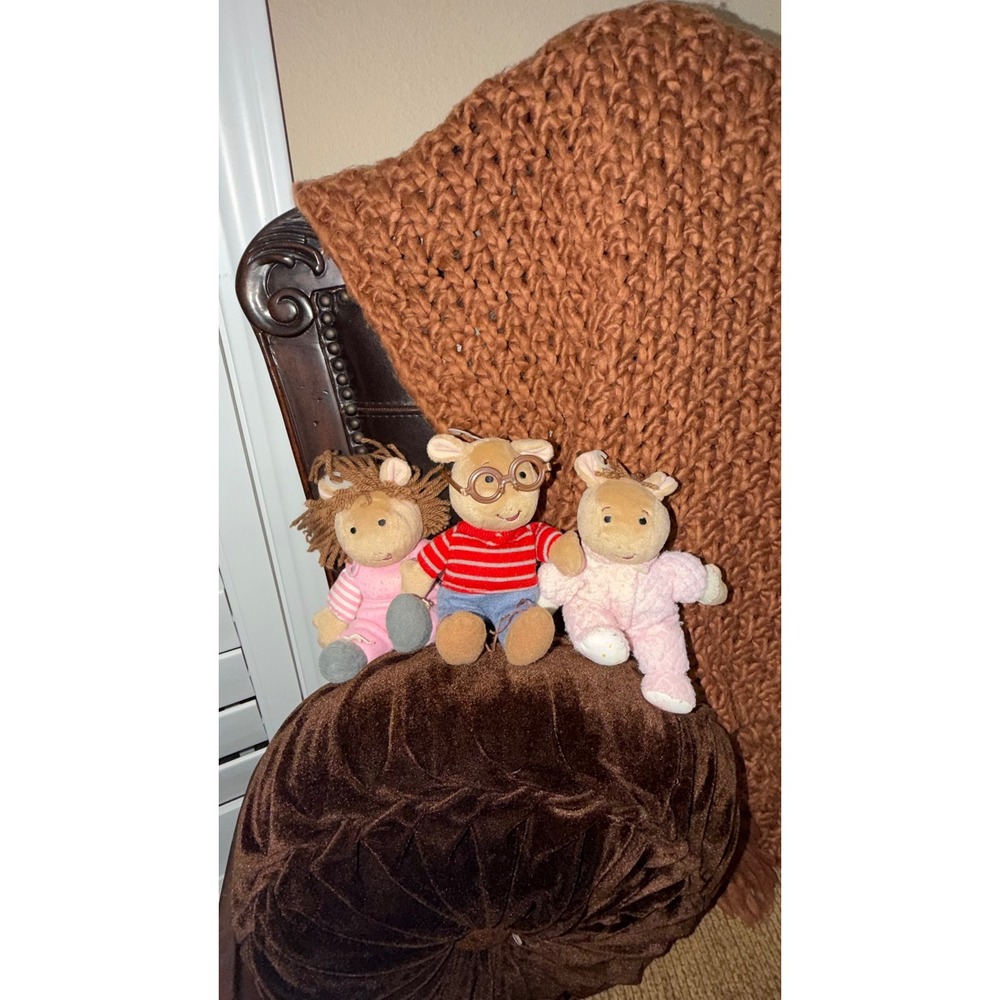 Vintage Arthur PBS Plush Lot Arthur DW Kate Eden 1996 Beanbag Toys 8 Inch
